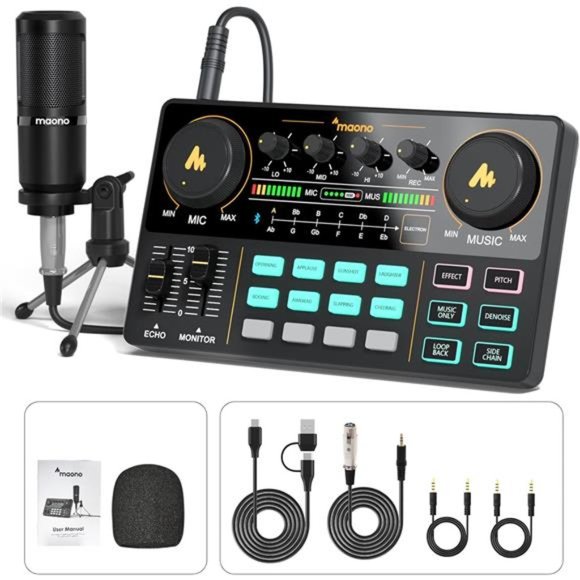 Podcast Equipment Bundle Audio mixer All-in-One Podcast Production Studio - Picture 1 of 6